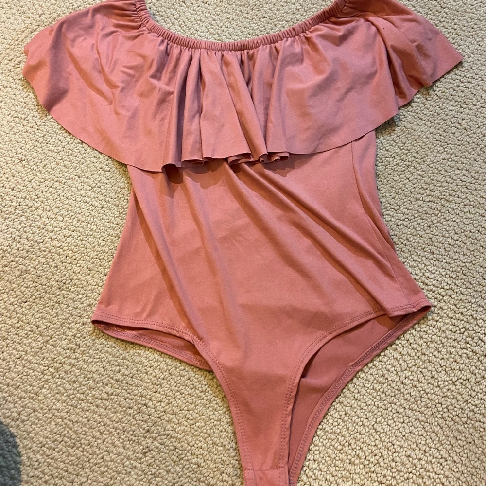 Velvet / suede off the shoulder bodysuit